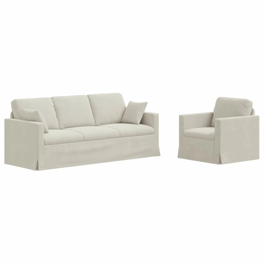 Set di divani 2 pcs Crema 198 x 78 x 80 cm Velluto