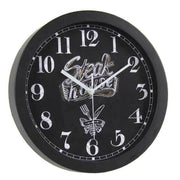 Trade Shop - Orologio 30x4x30cm Da Parete Bar Caffe Ristorante Moderno Nero Decori Ass 774621 -