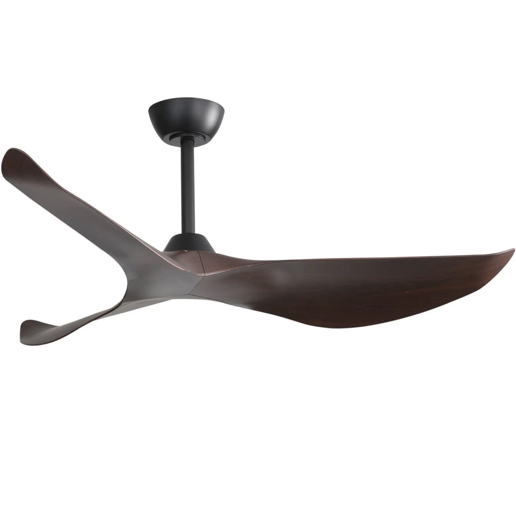 Ventilatore da soffitto 132 cm nero con 3 pale ABS, motore DC reversibile, 6 velocità e telecomando per interni