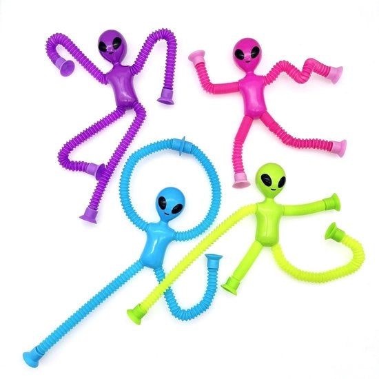 Giocattolo sensoriale Alien Pop Tube con presa antislip - giocattolo flessibile - giocattolo leggero in plastica - dimensioni 16 x 12 x 3,5 cm - giocattolo sensoriale
