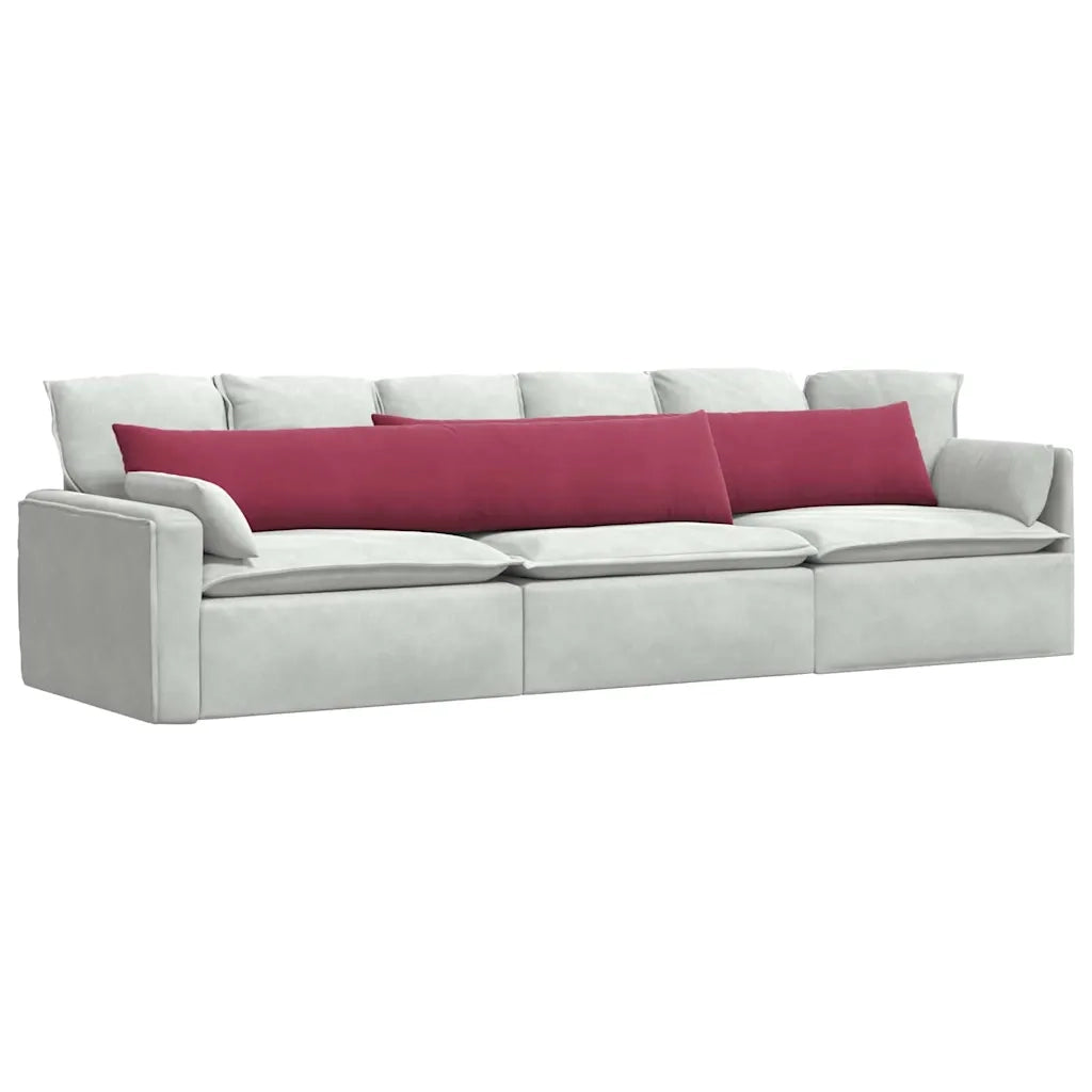 Cuscini da Divano 2 pcs Rosso Vino 200 x 40 cm Tessuto in Cords