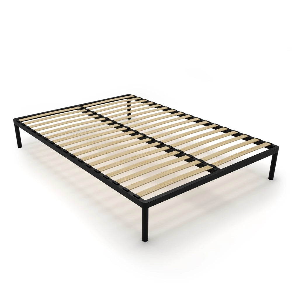 Rete letto BED ALU 140x200 metallo legno listelli moderno nero