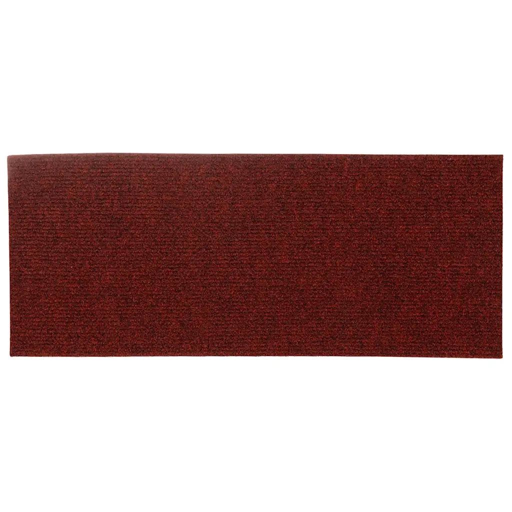 Tappetini per scale autoadesivi 15 pz 60x25 cm Bordeaux Rosso Rettangolari 326916