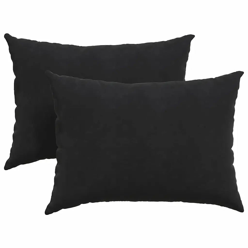 Cuscini da Divano 2 pz | Cuscini per sedie Nero 70 x 50 cm Tessuto in Cords