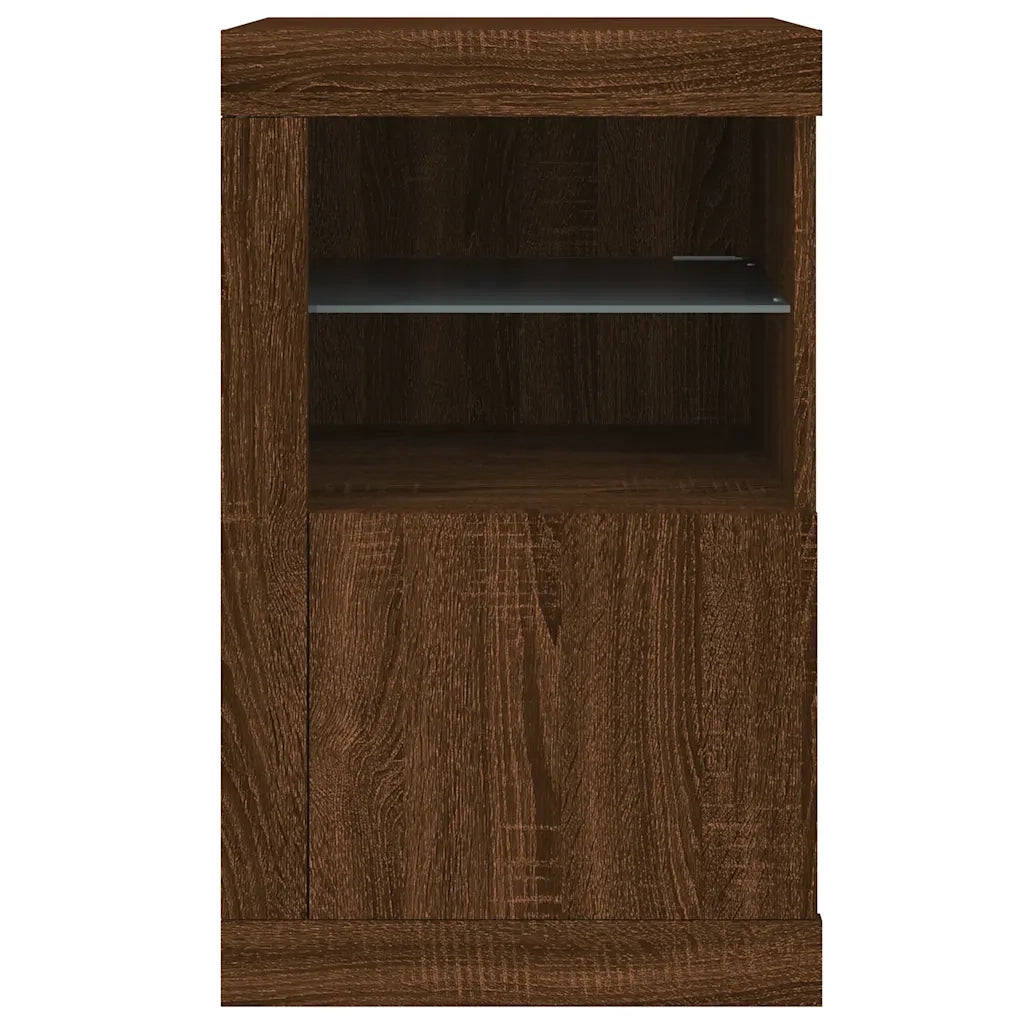 Armadietto con Luci LED Rovere Marrone in Legno Multistrato 836642