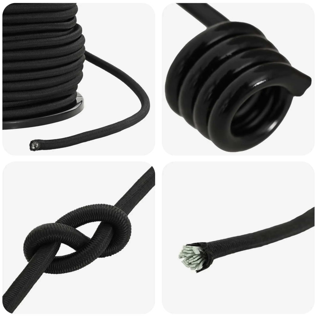 Corde Bungee con Ganci 8 mm Nero PP e gomma 42047661