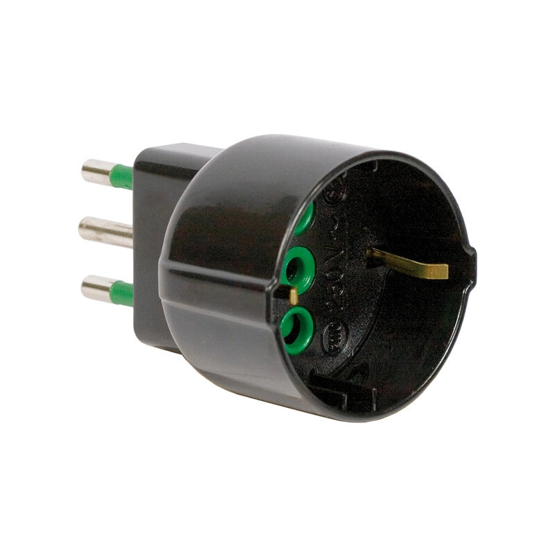 FME 82.131 ADATTATORE 16A 2P+T-SCHUKO NERO- 1,0 pz