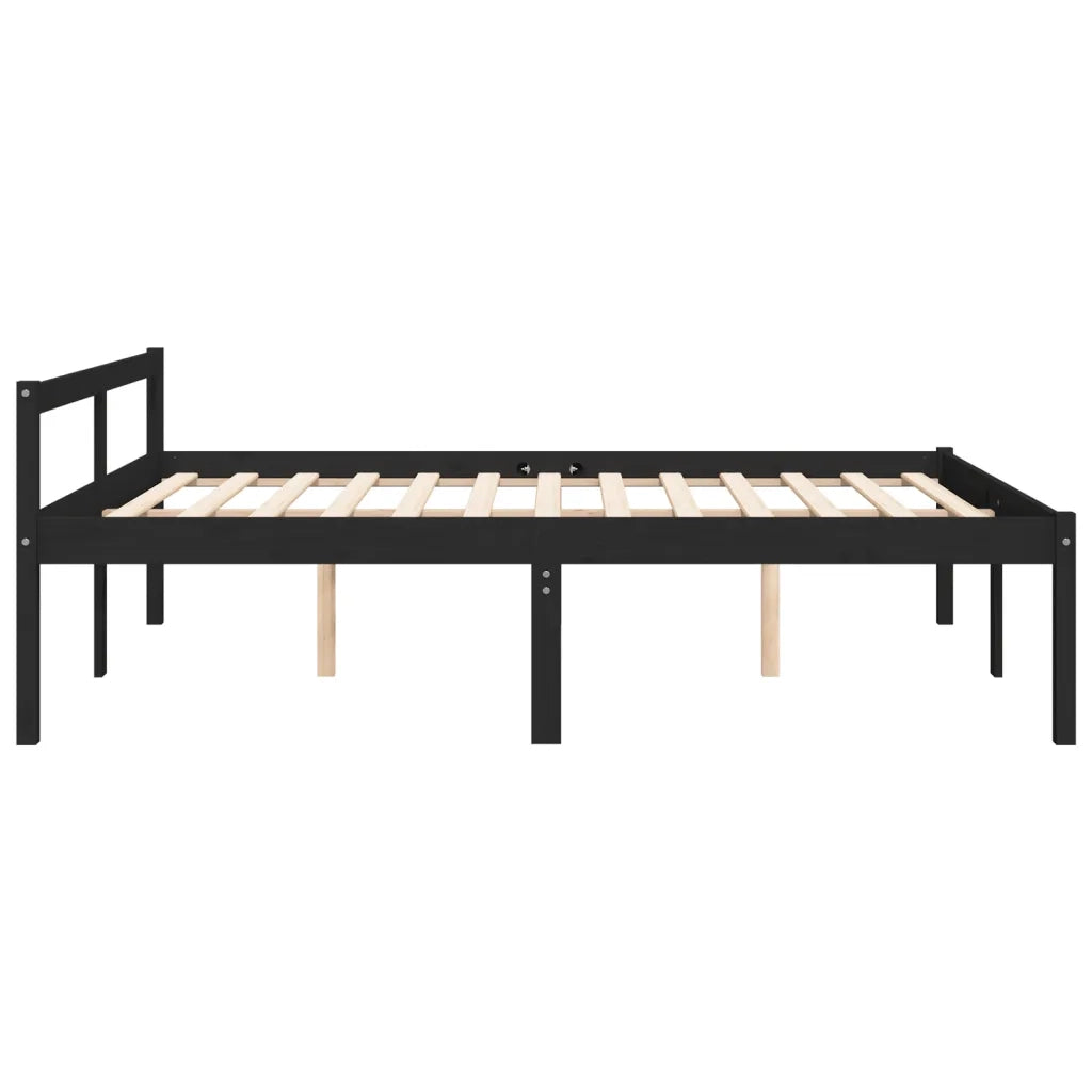 Giroletto Nero in Legno Massello di Pino 150x200 cm 5FT King