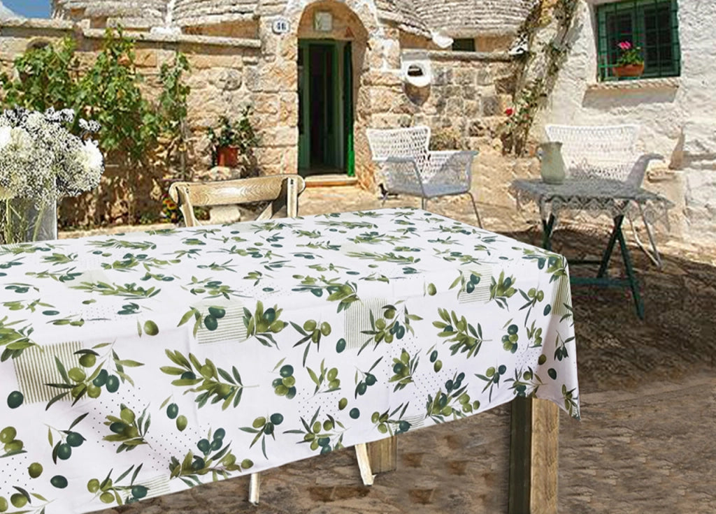 Tovaglia Per Salotto Cucina Tavolo 100% Cotone Made In Italy Alberobello RP - 140x180 - Alberobello