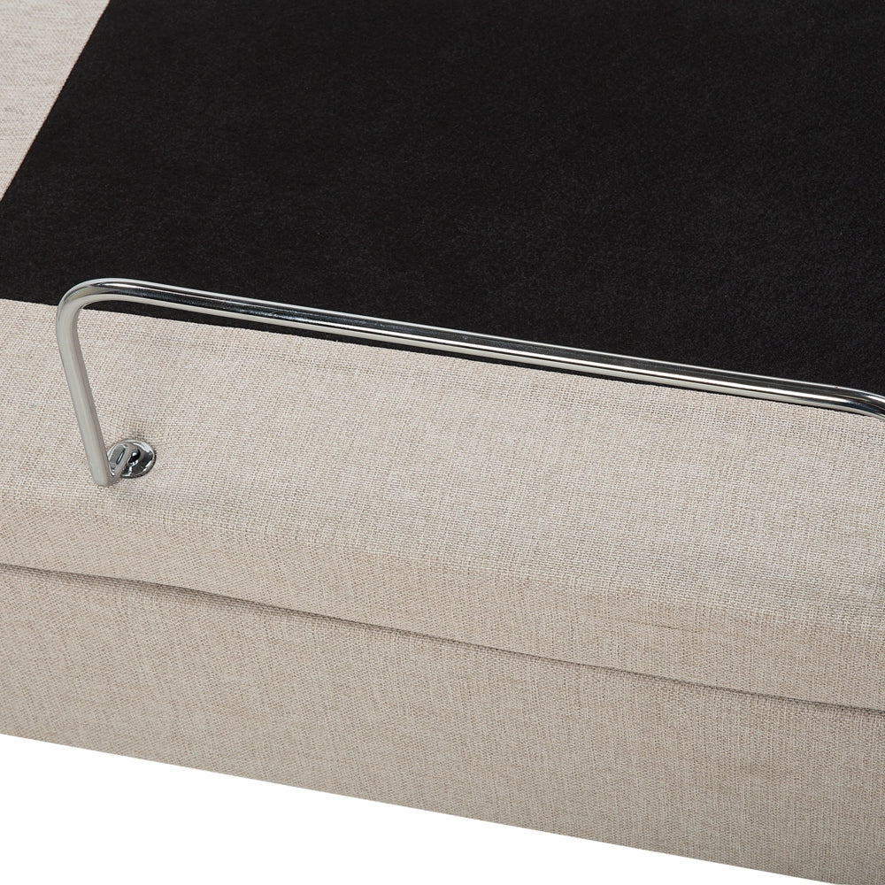 Letto Tessuto Beige Chiaro Elettrico Regolabile con Telecomando 80 x 200 cm