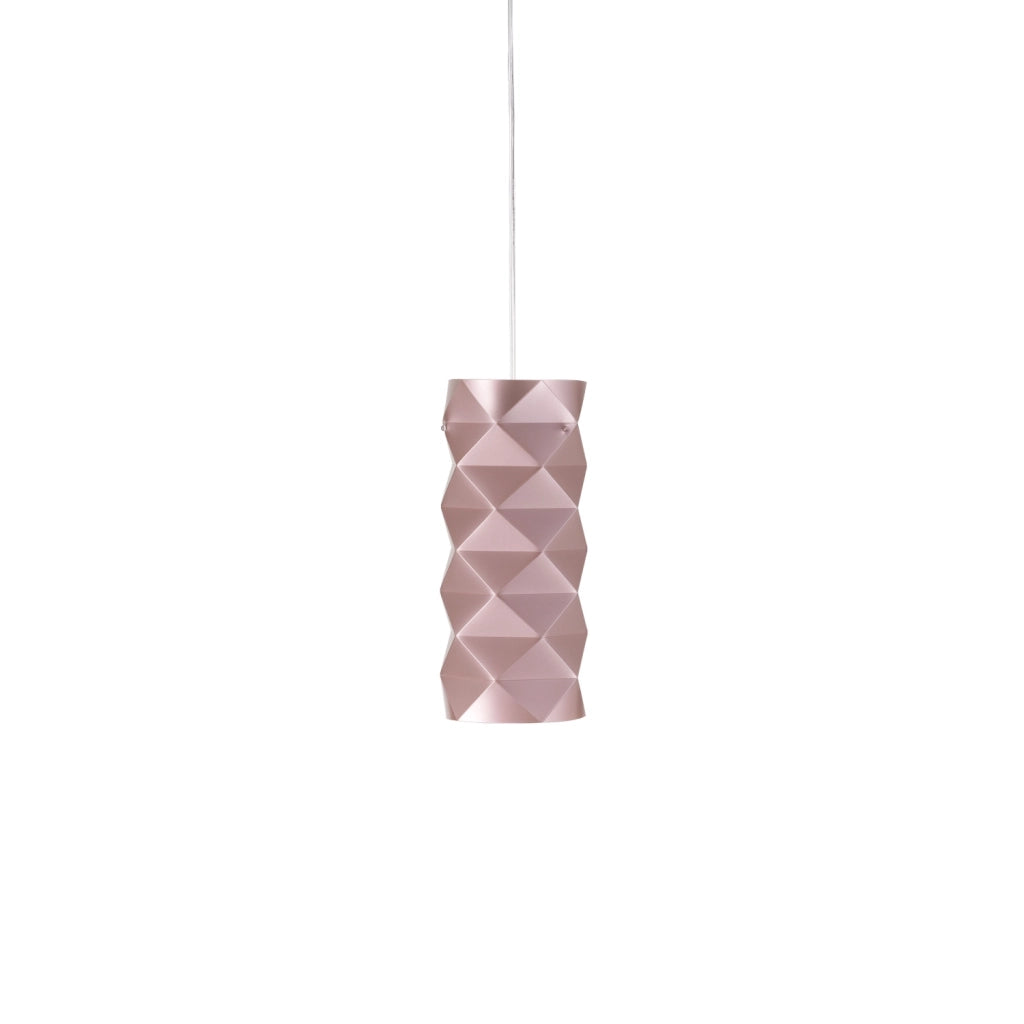 Sospensione Moderna Prisma Polilux ® Pink Metal E Metallo Cromo 1 Luce E27