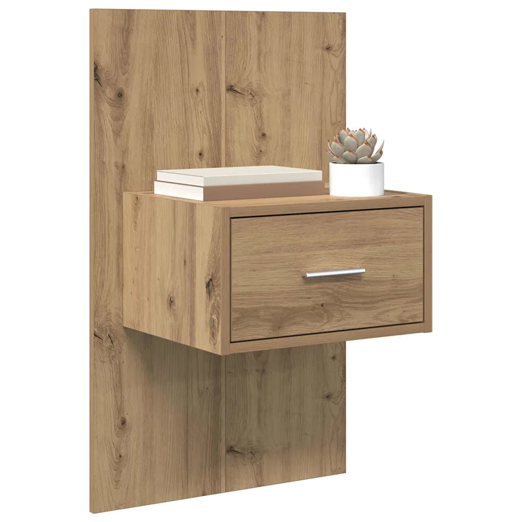 Armadio da Notte 2 pcs Rovere artigianale 50 x 32,5 x 80cm