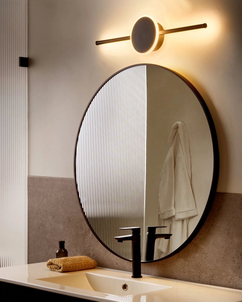 Lampada da parete a LED Lampada da quadro in metallo nero Lampada a specchio da bagno in acrilico Design moderno