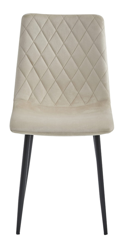 Sedia Valora TURIN in velluto beige dal design ergonomico per il soggiorno