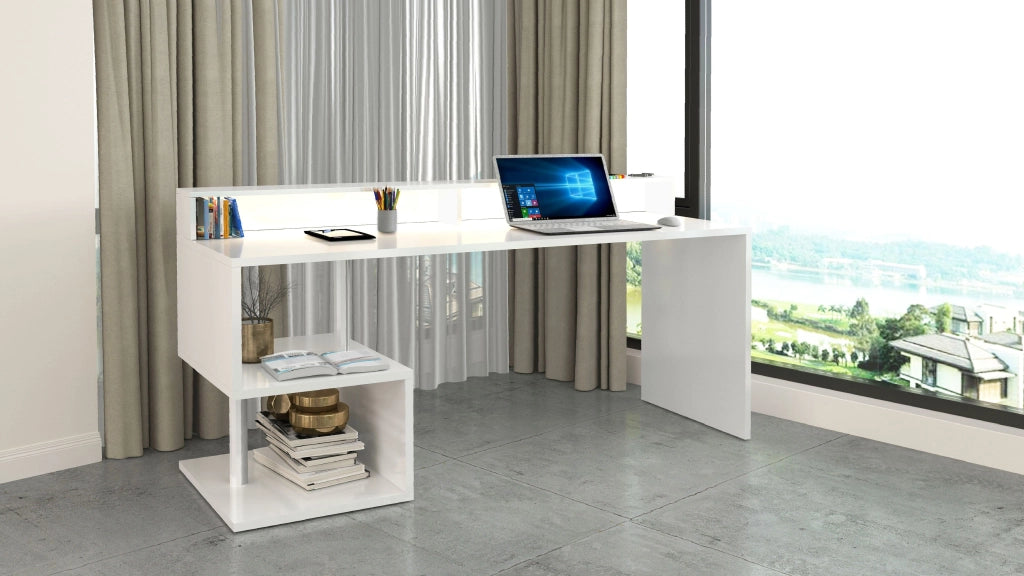 Scrivania Esse 180 con sopralzo: stile e funzionalità in un unico design innovativo