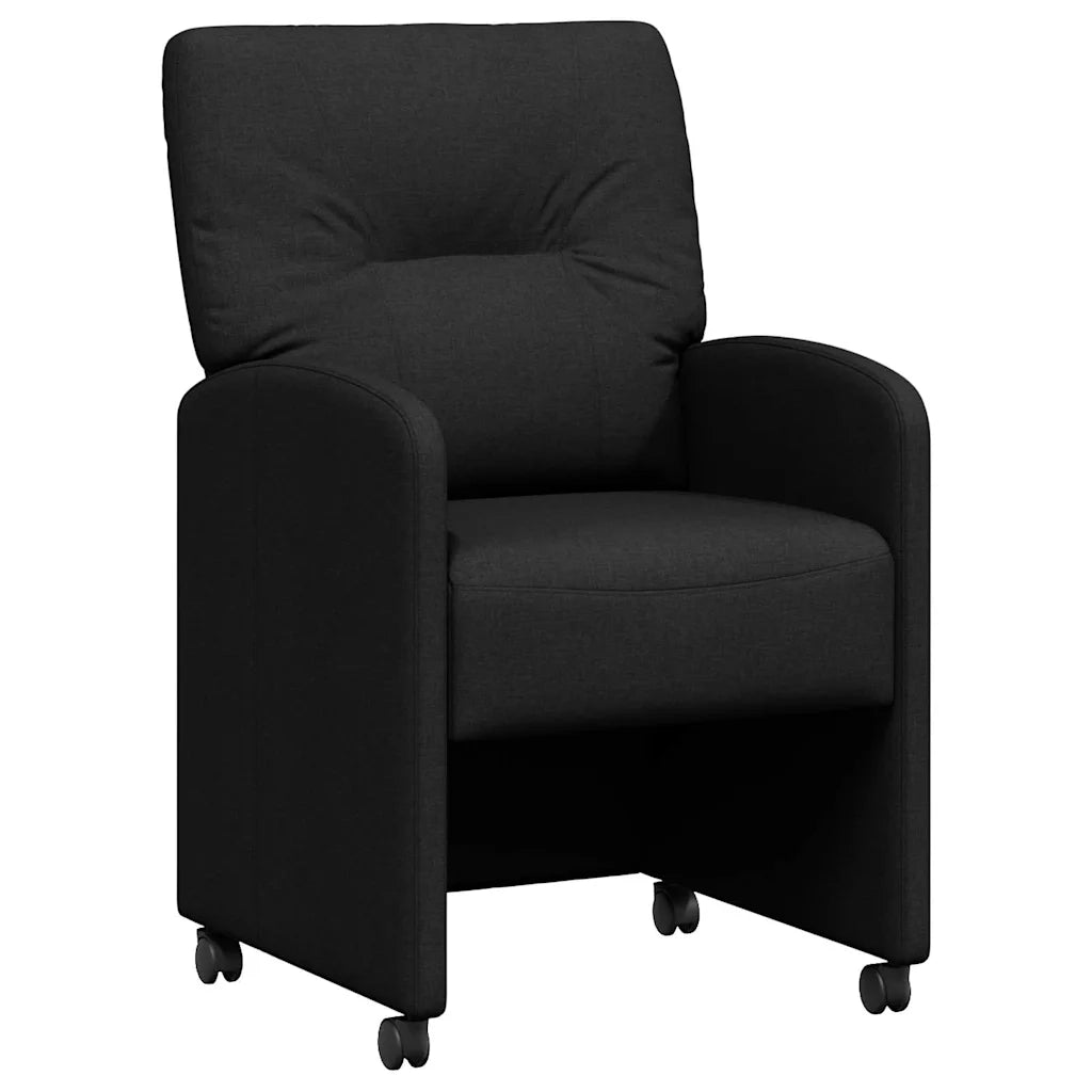 Sedie da Pranzo con Ruote 2 pcs Nero 57 x 67 x 95 cm Tessuto 42017849