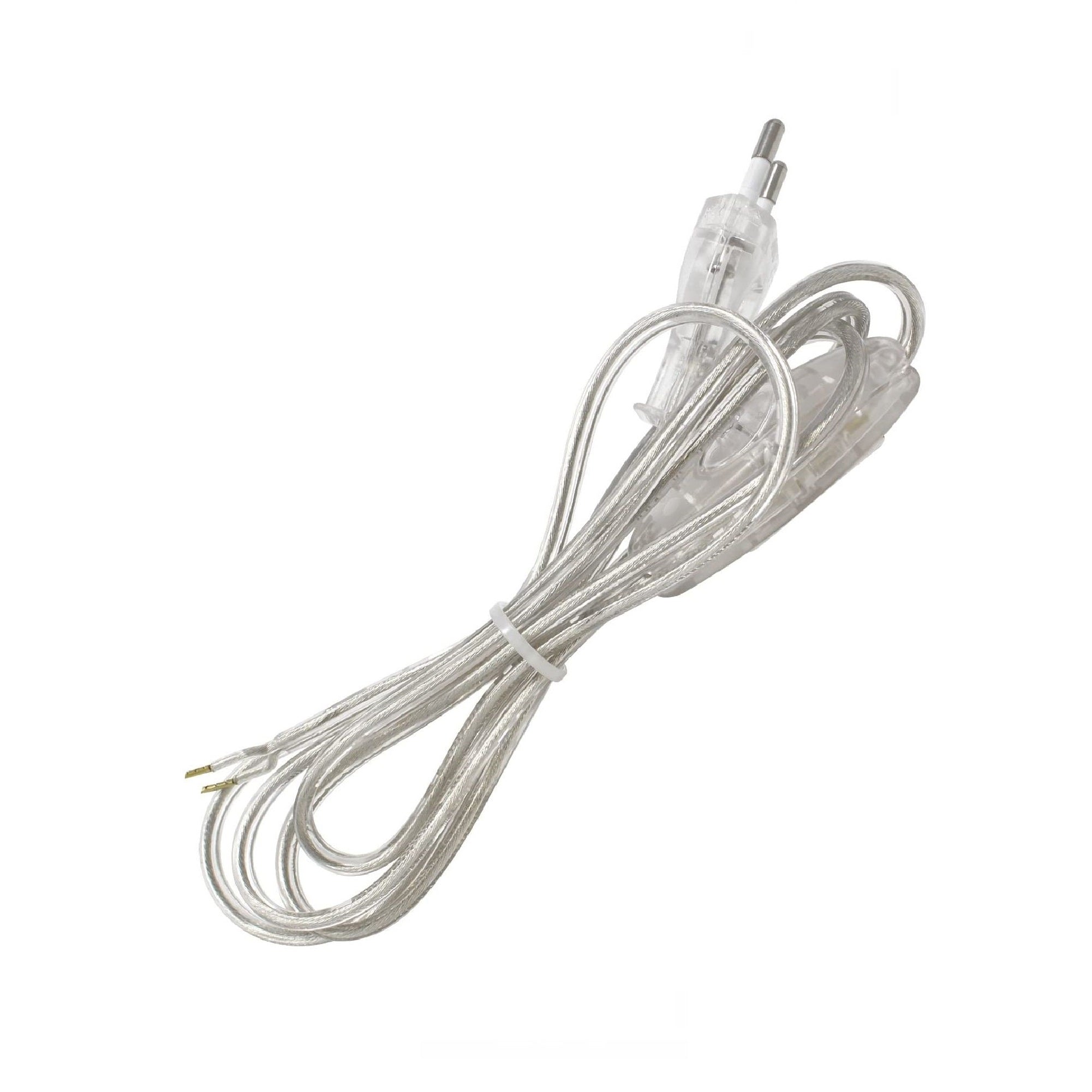 Cavo Cablaggio Alimentazione ABAT Jour LUME Lampada da Tavolo Interruttore Spina Trasparente