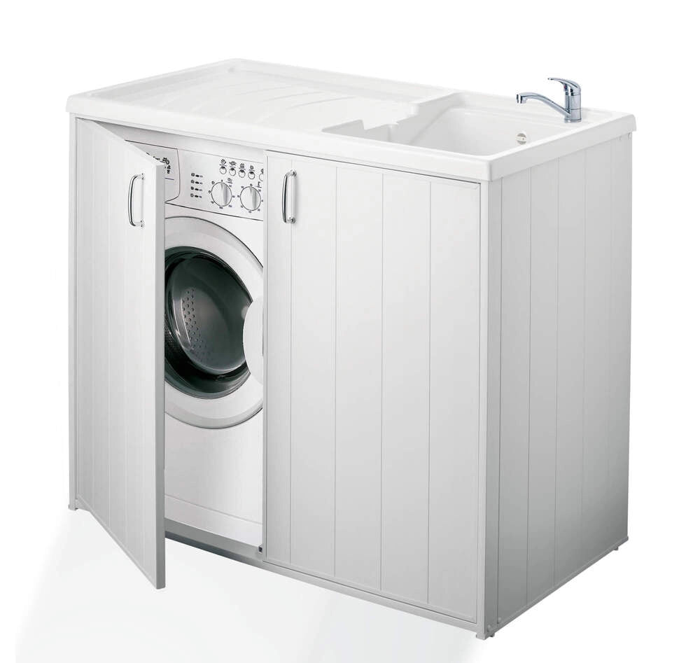 Lavatoio e Coprilavatrice in PVC 109x60x92cm Forlani SuperWash Bianco