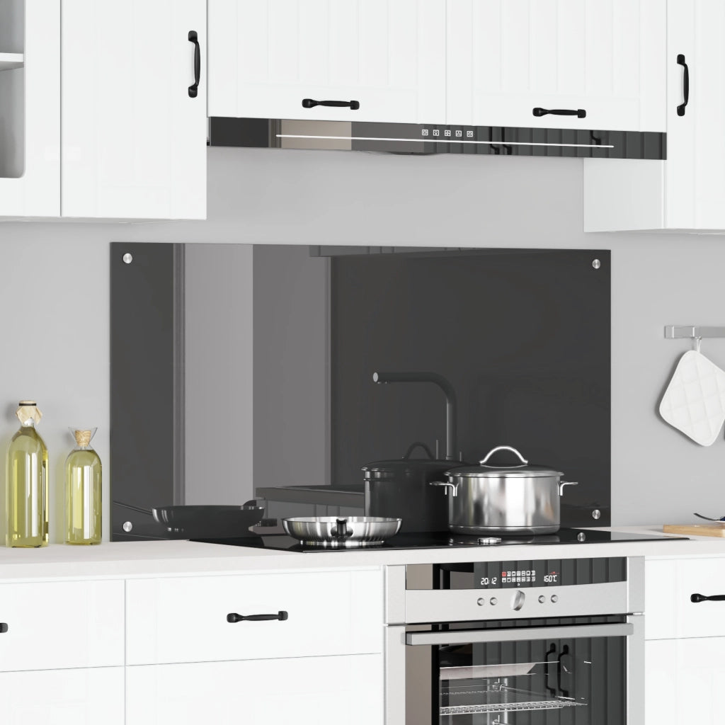 Rivestimento per Cucina Grigio Scuro 120x60x0,6 cm in Vetro Temperato