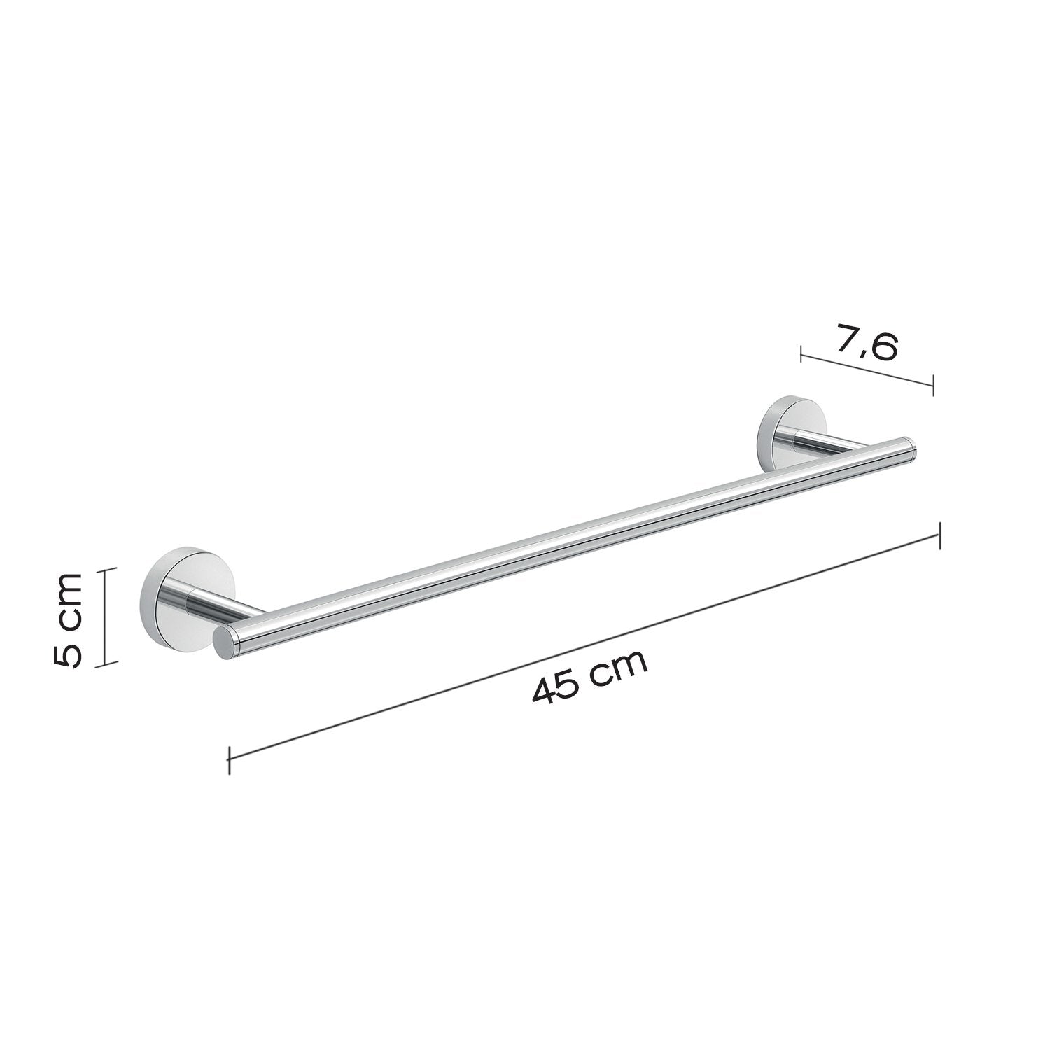Portasalviette 45 cm in acciaio inox e Cromall 2321-45 Gedy serie EROS Cromato