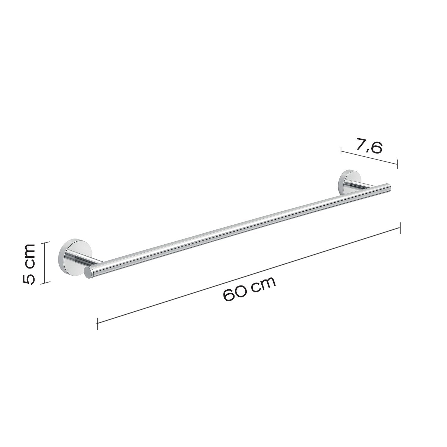 Portasalviette 60 cm in acciaio inox e Cromall 2321-60 Gedy serie EROS Cromato