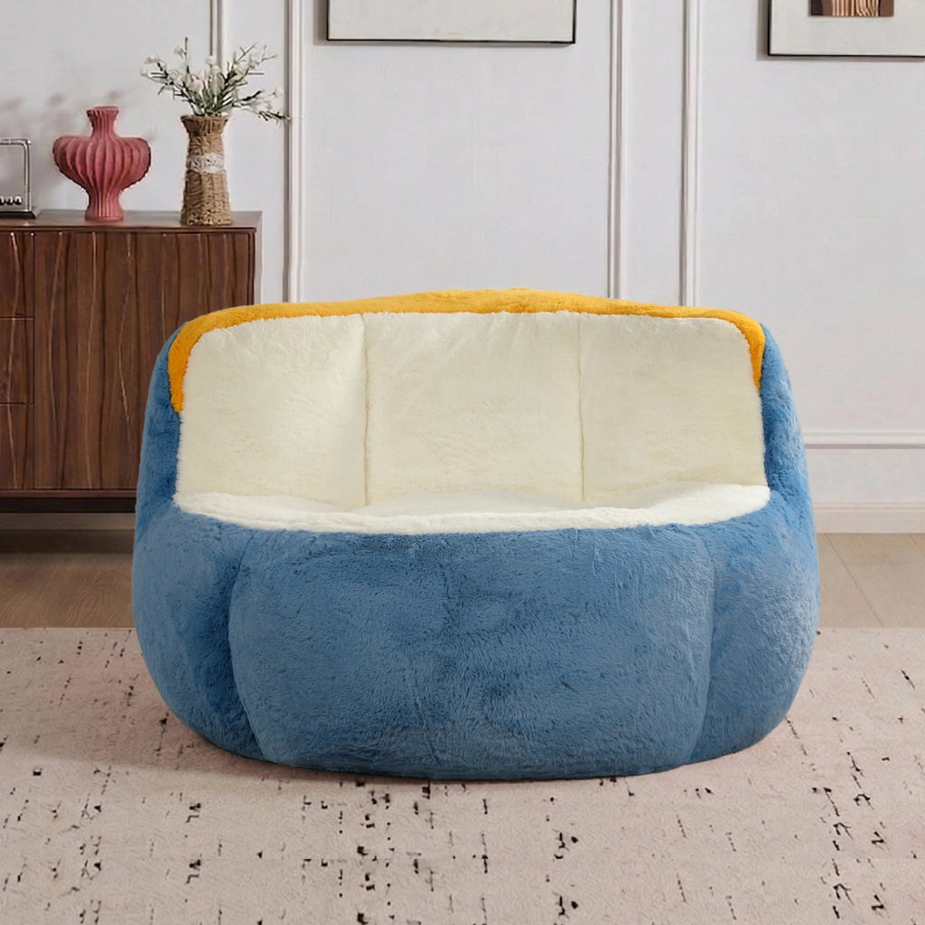 POUF Gigante Multicolore in Faux Fur con imbottitura in schiuma sminuzzata