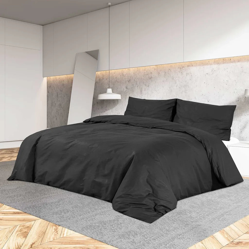 Set Copripiumino Nero 135x200 cm in Cotone CFW5473145