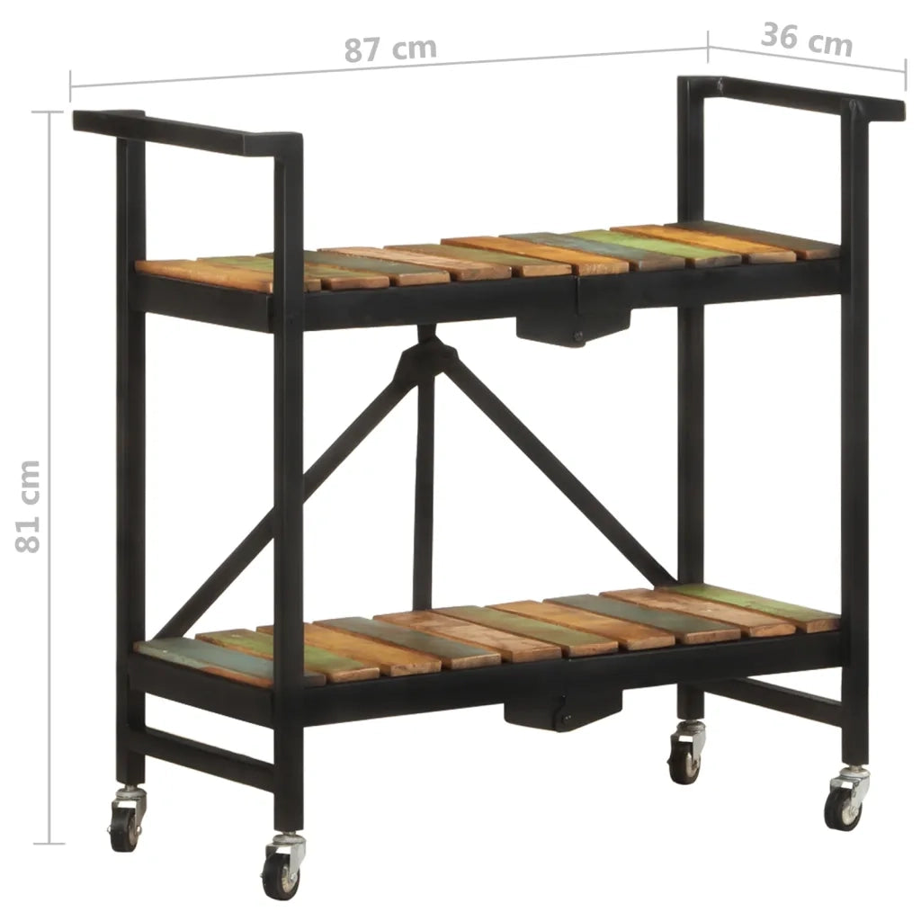 Carrello da Cucina 87x36x81 cm in Legno Massello di Recupero CFW5592125