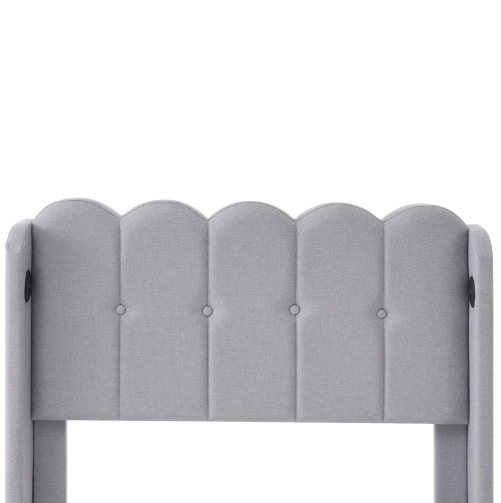 Letto imbottito 90x200 cm con ricarica USB e Type-C, struttura robusta e design moderno