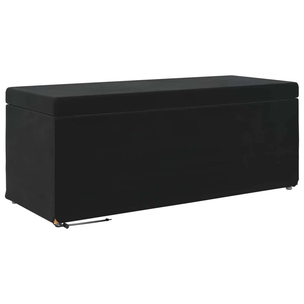 Pouf Nero 101 x 41 x 40 cm Velluto e Legno Ingegnerizzato