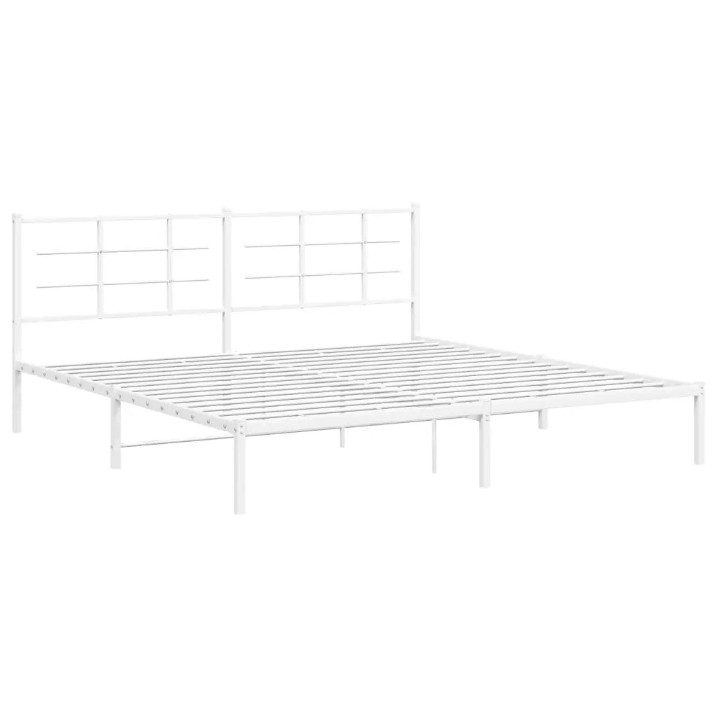 Giroletto con Testiera-Struttura Letto con testiera Metallo Bianco 193x203 cm 701043