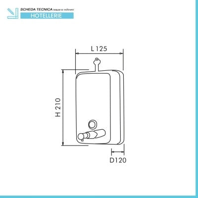 Distributore sapone liquido a parete 1200 ml in acciaio inox satinato