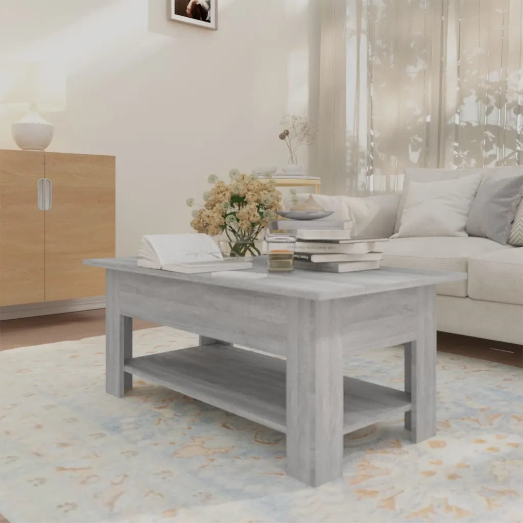 Tavolino da Salotto-Tavolino da soggiorno-Tavolo Grigio Sonoma 102x55x42 cm in Truciolato