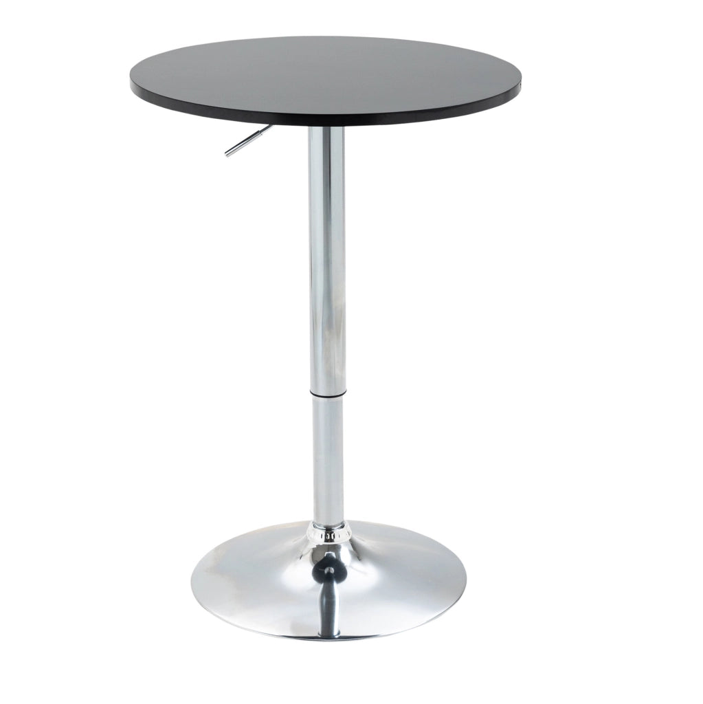 Tavolo bar rotondo regolabile e girevole nero Ø61 cm