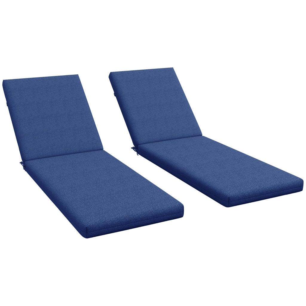 Cuscini per Chaise Longue ¨C zephmum ¨C 2 Pezzi, Blu, con Sangle