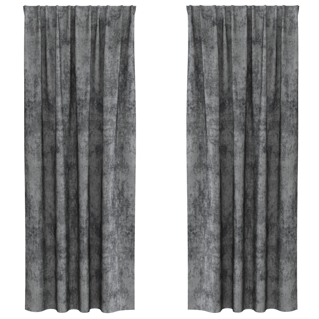 Tende in velluto 2 pezzi con occhielli grigie 225x140 cm