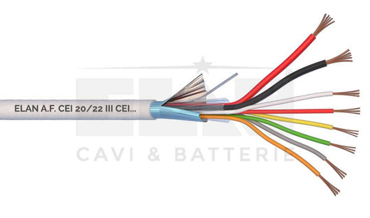 MATASSA CAVO ELAN ALLARME SCHERMATO 2X0,50+6X0,22 GUAINA IN PVC 025061 100MT
