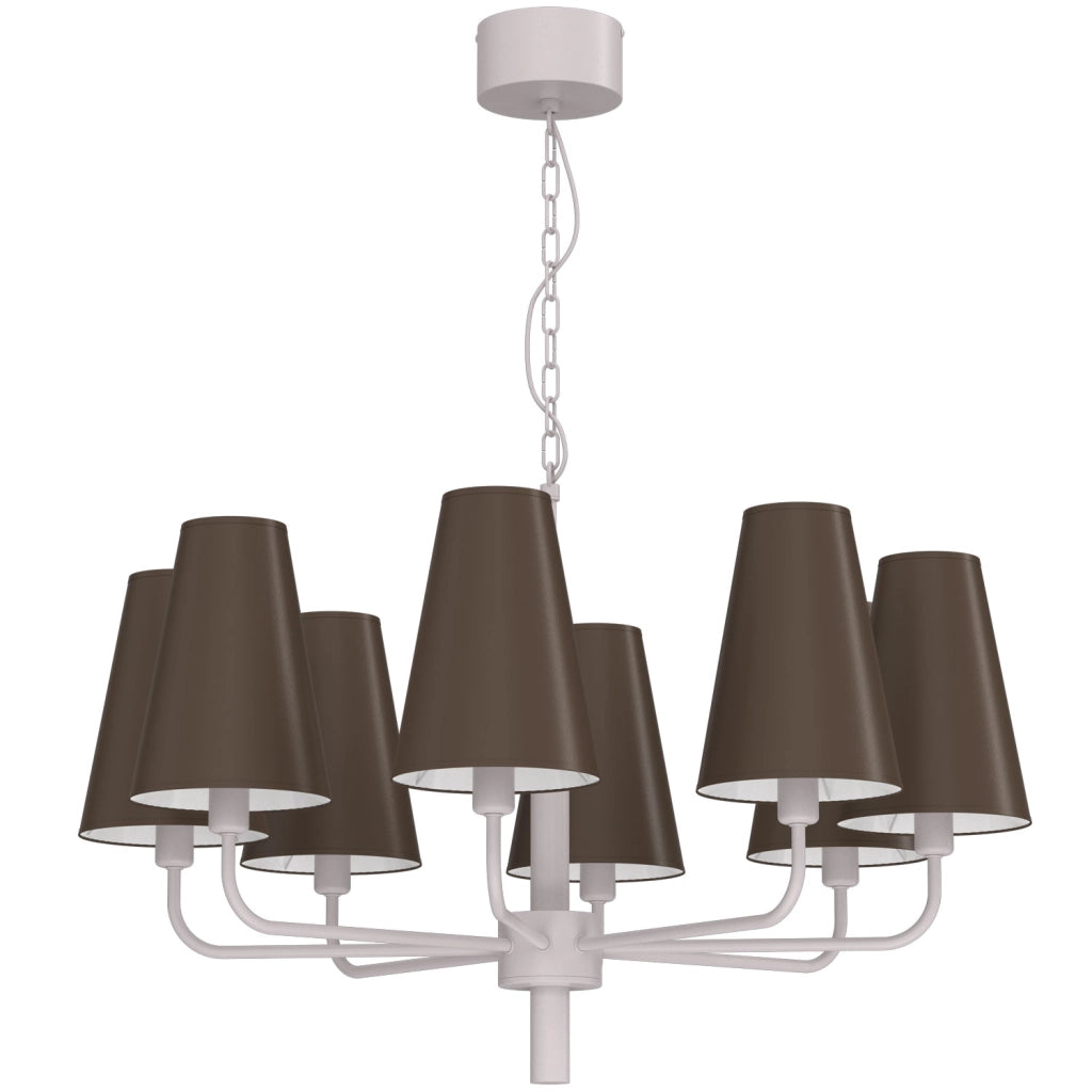 Lampadario moderno Tortola 8xE14 cashmere marrone Luminex