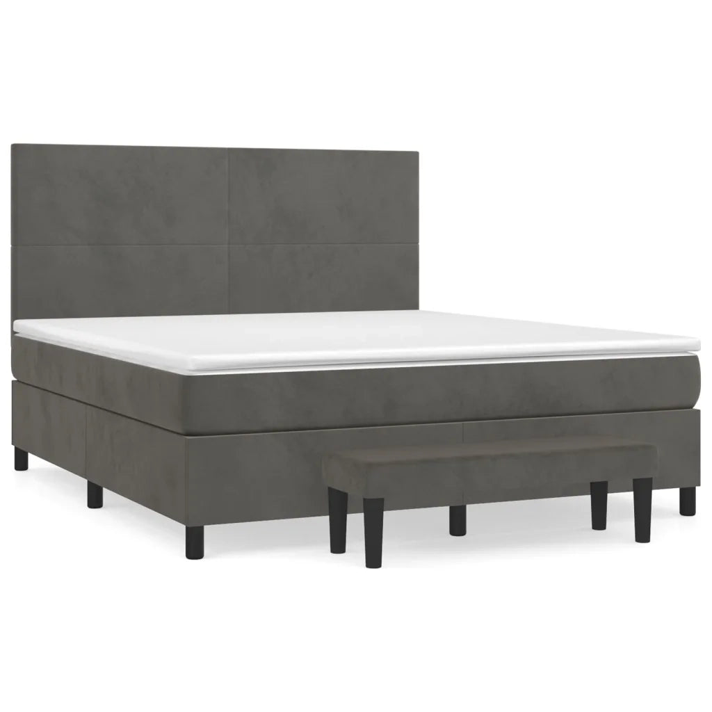 Giroletto a Molle con Materasso Grigio Scuro 180x200 cm Vellutocod mxl 75257