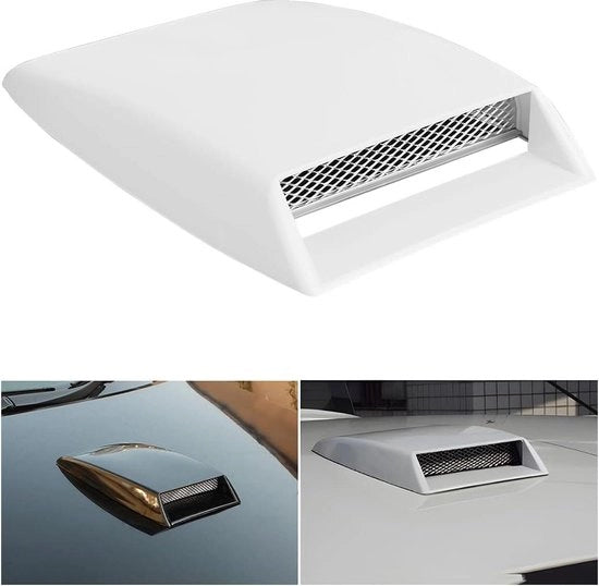 Decorativa copertura di scarico turbo per capote motore universale - bianca - accessori modificati - ventilazione di scarico.