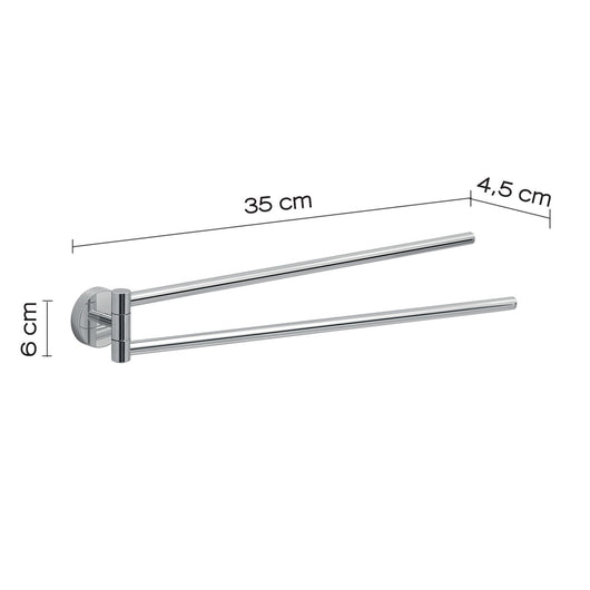 Portasalviette a snodo da muro in acciaio inox e Cromall 2323 Gedy serie EROS Cromato