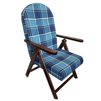 POLTRONA SEDIA SDRAIO AMALFI COLORE BLU in legno reclinabile 4 posizioni cuscino imbottito soggiorno cucina salone divan