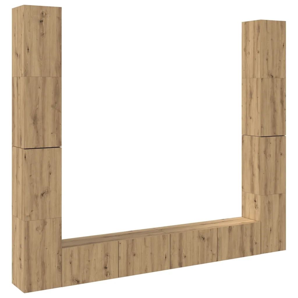 Mobili TV a Parete 6 pz Rovere Artigianale Legno Multistrato 3328988