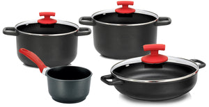 Batteria di Pentole 7 Pezzi in Alluminio Pressofuso Antiaderente Olympia Love