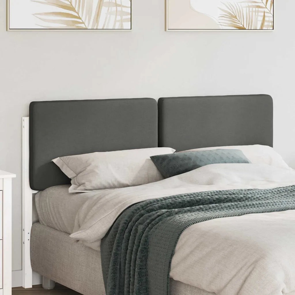 Testiera imbottita Bianco e grigio chiaro 135 cm Pino massello