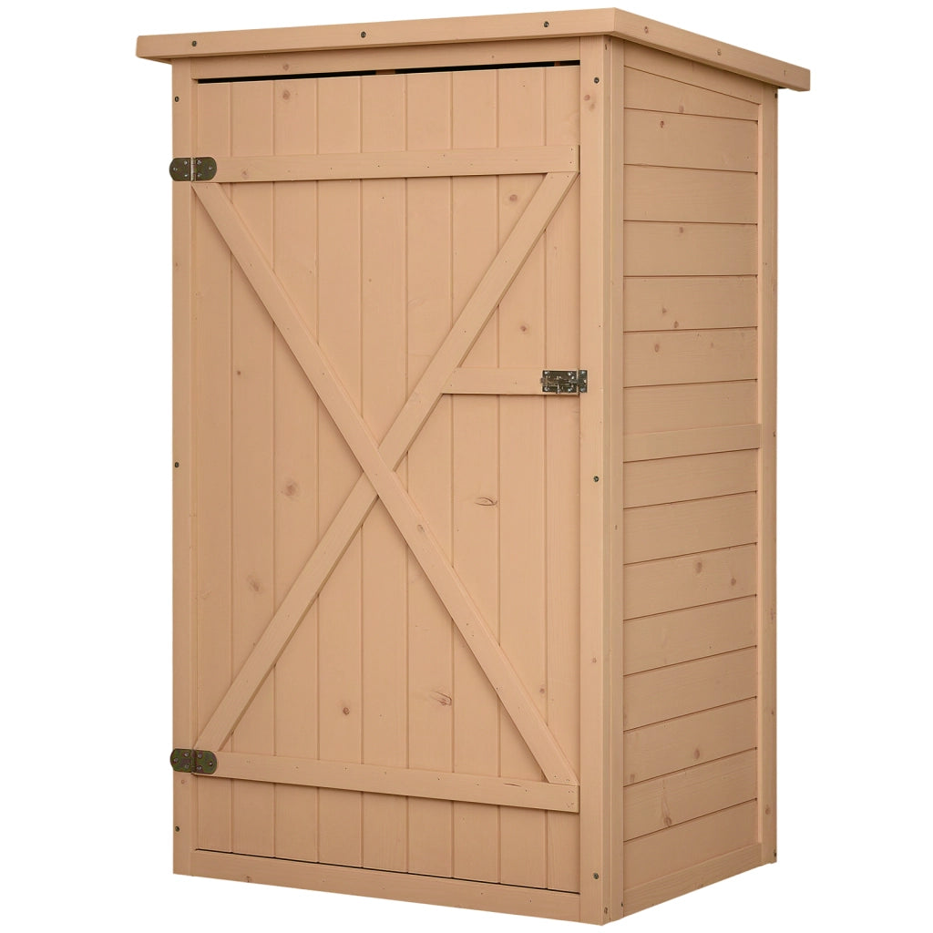 Armadio da giardino in legno per esterno con 2 ripiani ¨C zephmum ¨C 75x56x115cm