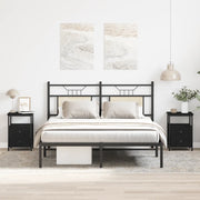 Comodini 2 pz Rovere Nero 34x35,5x50 cm Legno di Argilla 862138