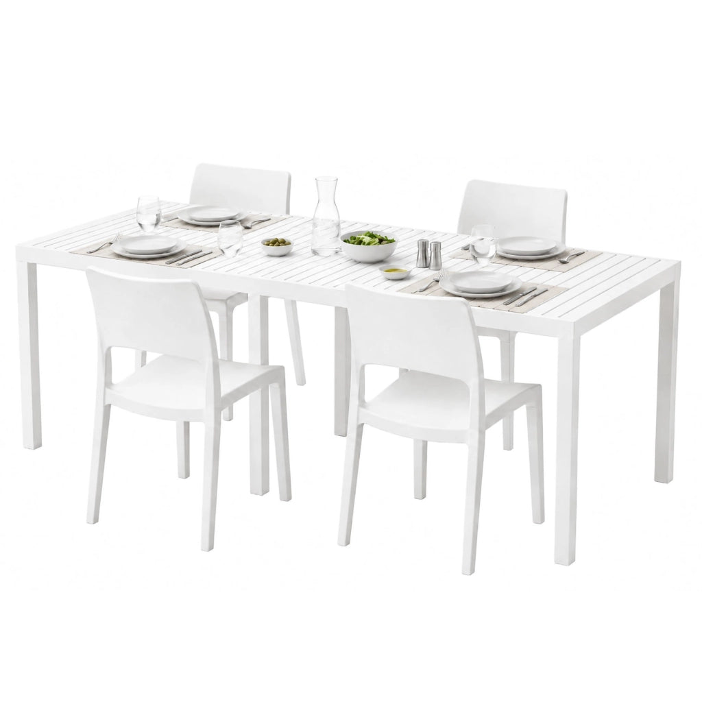Salottino Outdoor Masisanno, set Salotto da Esterno 4 Posti Made in Italy, Bianco