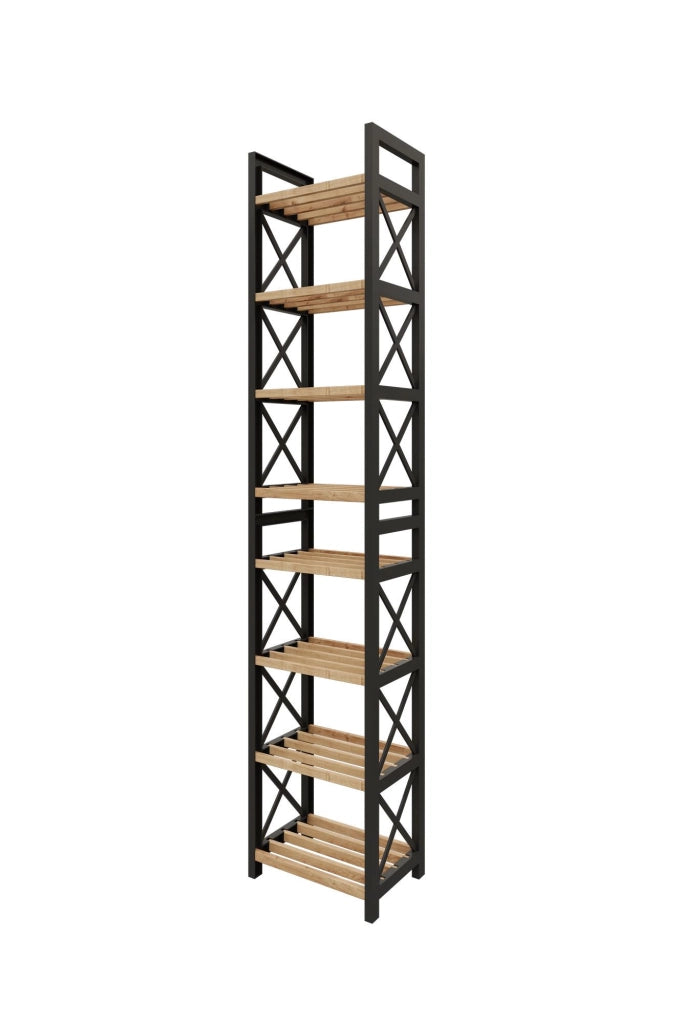 Scaffale multifunzionale "Mini" in legno 23 x 18 x 128 cm - Nero