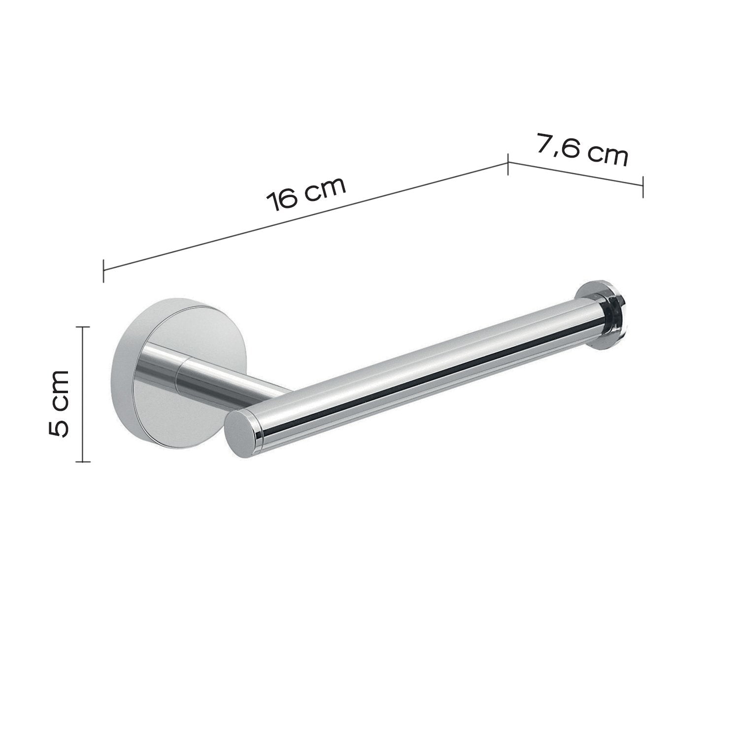 Portarotolo da muro in acciaio inox e Cromall 2324 Gedy serie EROS Cromato
